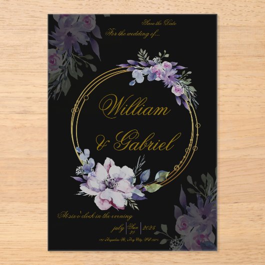 Invitation en acrylique (Recto)