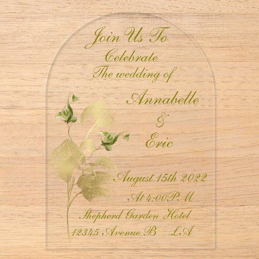 Invitation en acrylique (Recto)