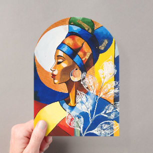Invitation en acrylique Art de femme africaine Hér