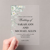 Invitation en acrylique avec verdure d'eucalyptus (In situ (ordinateur de poche))