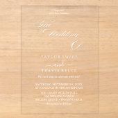 Invitation en acrylique calligraphie minimaliste m (Recto)