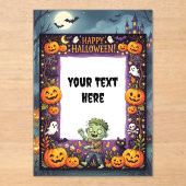 Invitation en acrylique Halloween mignonne #5 (Recto)