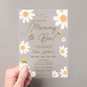 Invitation en acrylique Mommy To Bee Daisy