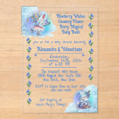 Invitation en Acrylique pour Baby Shower aux Gnome (Recto)