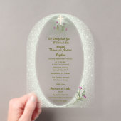Invitation en acrylique pour baptême floral Vert&B (In situ (ordinateur de poche))