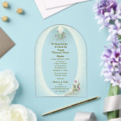Invitation en acrylique pour baptême floral Vert&B (Insitu (Mariage))