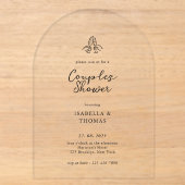 Invitation en acrylique pour douche de couple mini (Recto)