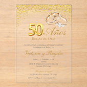 Invitation en acrylique pour les 50 ans de mariage (Recto)