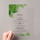 Invitation en acrylique Tropical Palm Beach (In situ (ordinateur de poche))