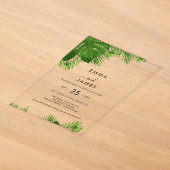 Invitation en acrylique Tropical Palm Beach (Poser)