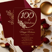 Invitation En Aluminium 100 et fabuleuse fête du 100e anniversaire bloquée