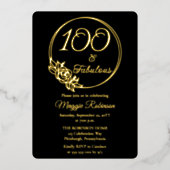 Invitation En Aluminium 100 et fabuleuse fête du 100e anniversaire bloquée (Recto)