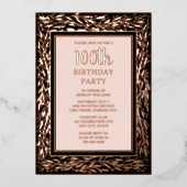 Invitation En Aluminium 100e fête d'anniversaire personnalisée Texture flo (Recto)