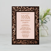 Invitation En Aluminium 100e fête d'anniversaire personnalisée Texture flo (Debout devant)