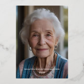 Invitation En Aluminium 100e fête d'anniversaire personnalisée Texture flo (Verso)