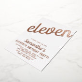 Invitation En Aluminium 11e anniversaire de l'or Rose (Rotation)