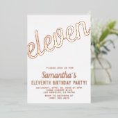 Invitation En Aluminium 11e anniversaire de l'or Rose (Debout devant)