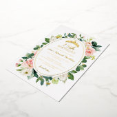 Invitation En Aluminium 15e anniversaire Gold Pink Butterfly Floral (Rotation)