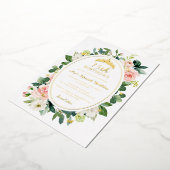Invitation En Aluminium 15e anniversaire Gold Pink Butterfly Floral (Rotation)