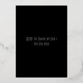 Invitation En Aluminium 1920 Art Déco Black & Gold 40e anniversaire (Verso)