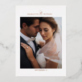 Invitation En Aluminium 1 Photo, Rose-Gold-Foil, MERCI ! (Recto)