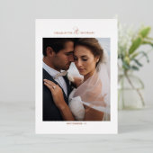 Invitation En Aluminium 1 Photo, Rose-Gold-Foil, MERCI ! (Debout devant)