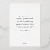 Invitation En Aluminium 1 Photo, Rose-Gold-Foil, MERCI ! (Verso)