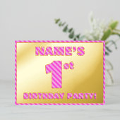 Invitation En Aluminium 1ère fête d'anniversaire — Audacieux, amusant, ray (Debout devant)