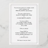 Invitation En Aluminium 1ère fête d'anniversaire — Script fantaisie et nom (Verso)