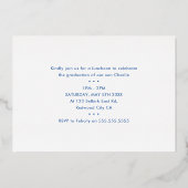 Invitation En Aluminium 2023 GRAD photo calligraphie moderne or bleu royal (Verso)