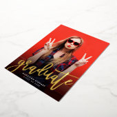 Invitation En Aluminium 2023 GRADUATE photo moderne script minimal or (Rotation)