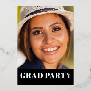 Invitation En Aluminium 2023 Graduation Party 2 Photo Silver