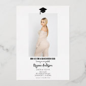 Invitation En Aluminium 2024 Real Foil Silver Metallic Graduation Photo (Verso)