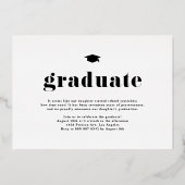 Invitation En Aluminium 2025 Bold Typographie Photo Graduation Gold (Verso)