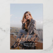 Invitation En Aluminium 2025 Graduation Party Script Grad Rose Gold (Recto)