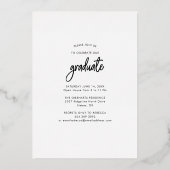Invitation En Aluminium 2025 Graduation Party Script Grad Rose Gold (Verso)