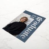 Invitation En Aluminium 2026 Modern Blue 4 Photo Graduation Silver (Rotation)