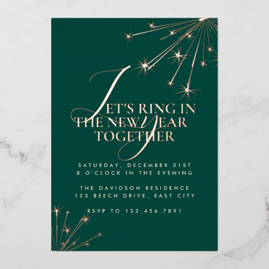 Invitation En Aluminium 2026 Modern Minimal Classic Typography New Years (Recto)