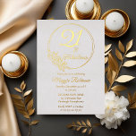 Invitation En Aluminium 21 et Fabuleuse fête du 21e anniversaire bloquée<br><div class="desc">Design élégant de typographie "21 et Fabuleux" 21ème anniversaire design avec un cadre circulaire rose contour.</div>