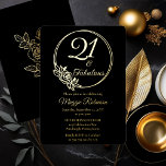 Invitation En Aluminium 21 et Fabuleuse fête du 21e anniversaire bloquée<br><div class="desc">Design élégant de typographie "21 et Fabuleux" 21ème anniversaire design avec un cadre circulaire rose contour. L'arrière présente un contour rose en ton or (pas en feuille d'or).</div>