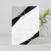 Invitation En Aluminium 25e anniversaire de la Parties scintillant d'argen (Debout devant)