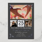 Invitation En Aluminium 25e anniversaire de Mariage avec cadre (Recto)