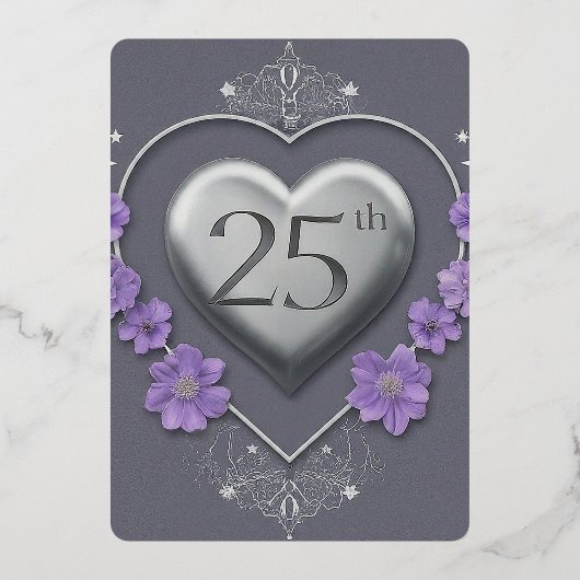 Invitation En Aluminium 25e anniversaire du Mariage (Recto)