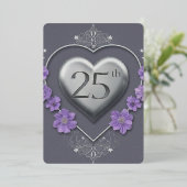 Invitation En Aluminium 25e anniversaire du Mariage (Debout devant)