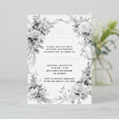 Invitation En Aluminium 25e anniversaire du mariage floraux d'argent (Debout devant)
