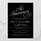 Invitation En Aluminium 25e anniversaire Mariage d'argent réel (Recto)