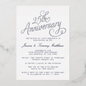 Invitation En Aluminium 25e anniversaire Mariage d'argent réel (Recto)