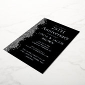 Invitation En Aluminium 25th Wedding Anniversary Silver Faux Glitter  (Rotation)