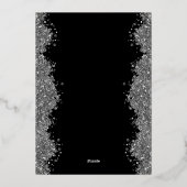 Invitation En Aluminium 25th Wedding Anniversary Silver Faux Glitter  (Verso)