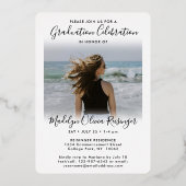 Invitation En Aluminium 2 Célébration de la graduation photo Script modern (Verso)